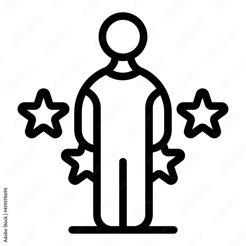 Aufkleber self-esteem man icon. outline self-esteem man vector icon for web design isolated on white backgroun