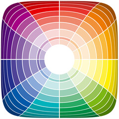Palette couleurs, roue chromatique 