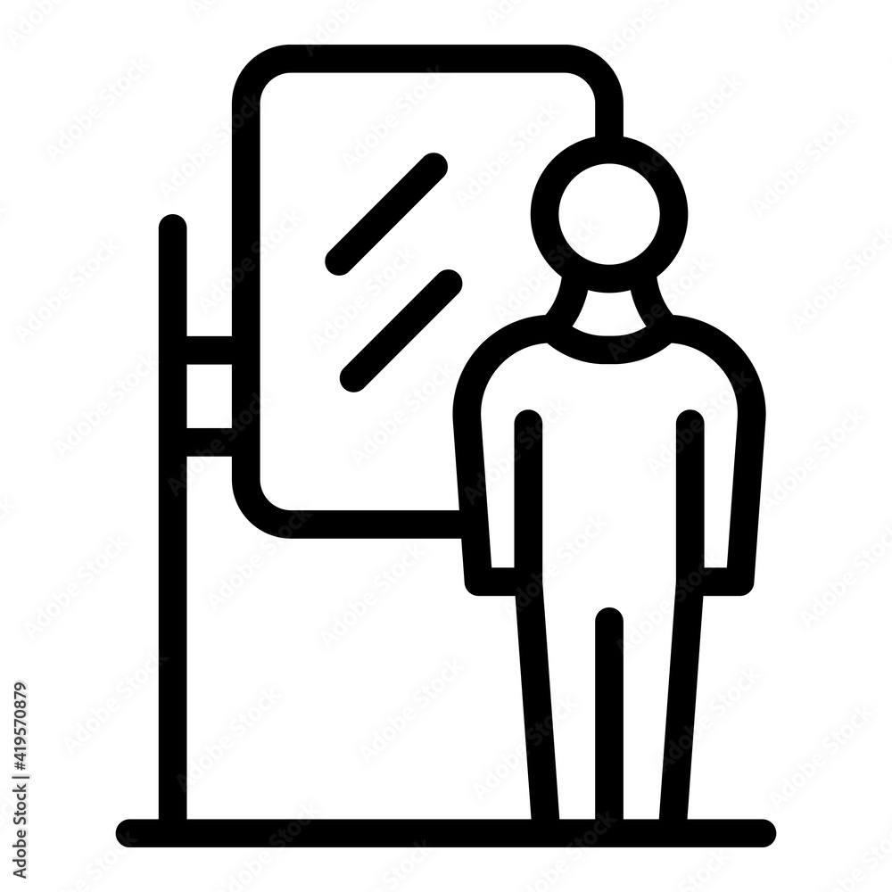 Poster self-esteem home mirror icon. outline self-esteem home mirror vector icon for web design isolated on