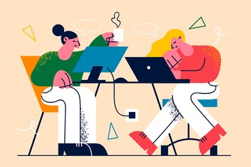 Working process, modern office concept