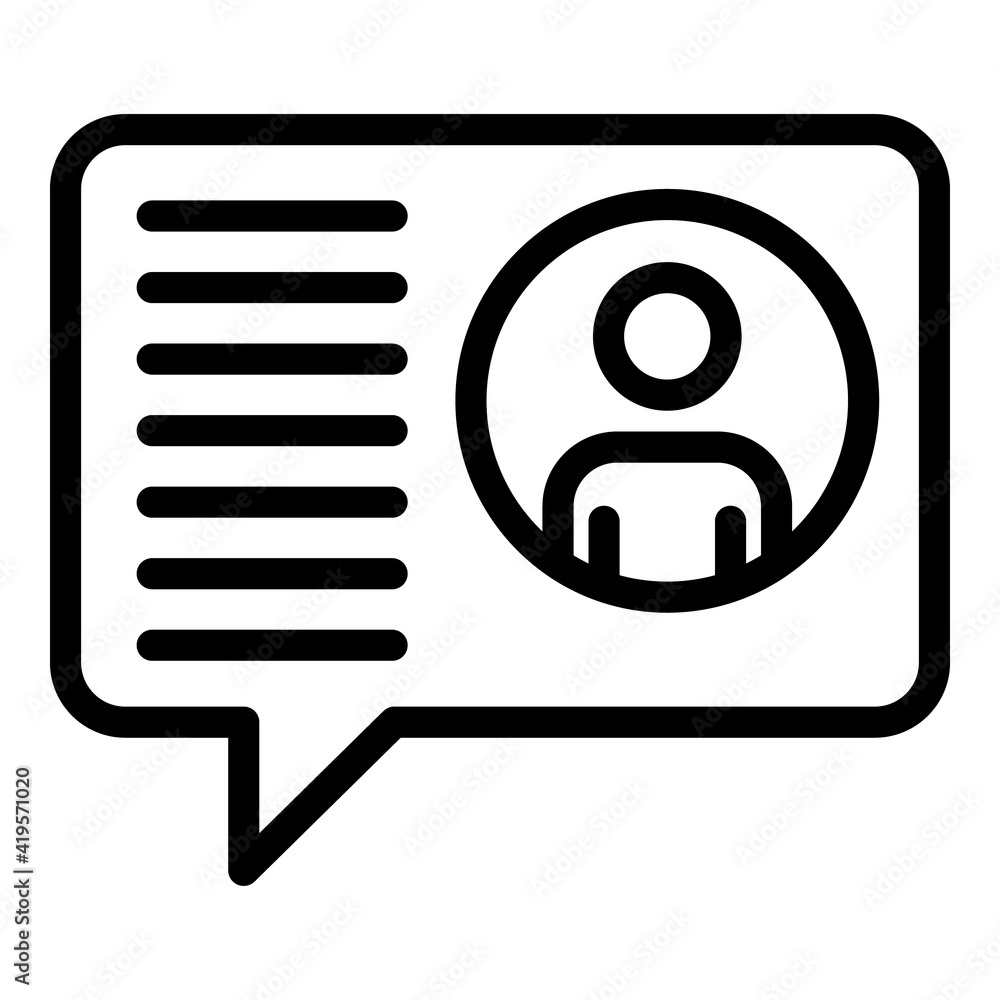 Poster chat target audience icon. outline chat target audience vector icon for web design isolated on white