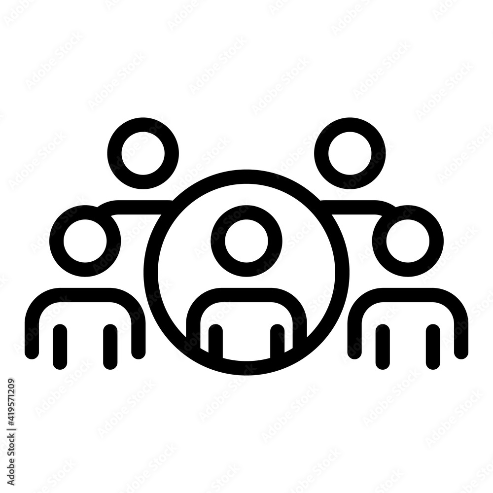 Poster group target audience icon. outline group target audience vector icon for web design isolated on whi