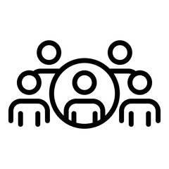 Group target audience icon. Outline group target audience vector icon for web design isolated on white background