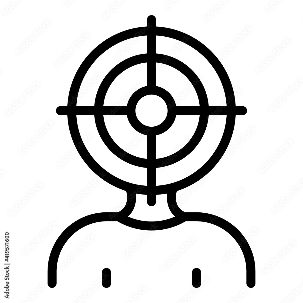 Poster hr target icon. outline hr target vector icon for web design isolated on white background