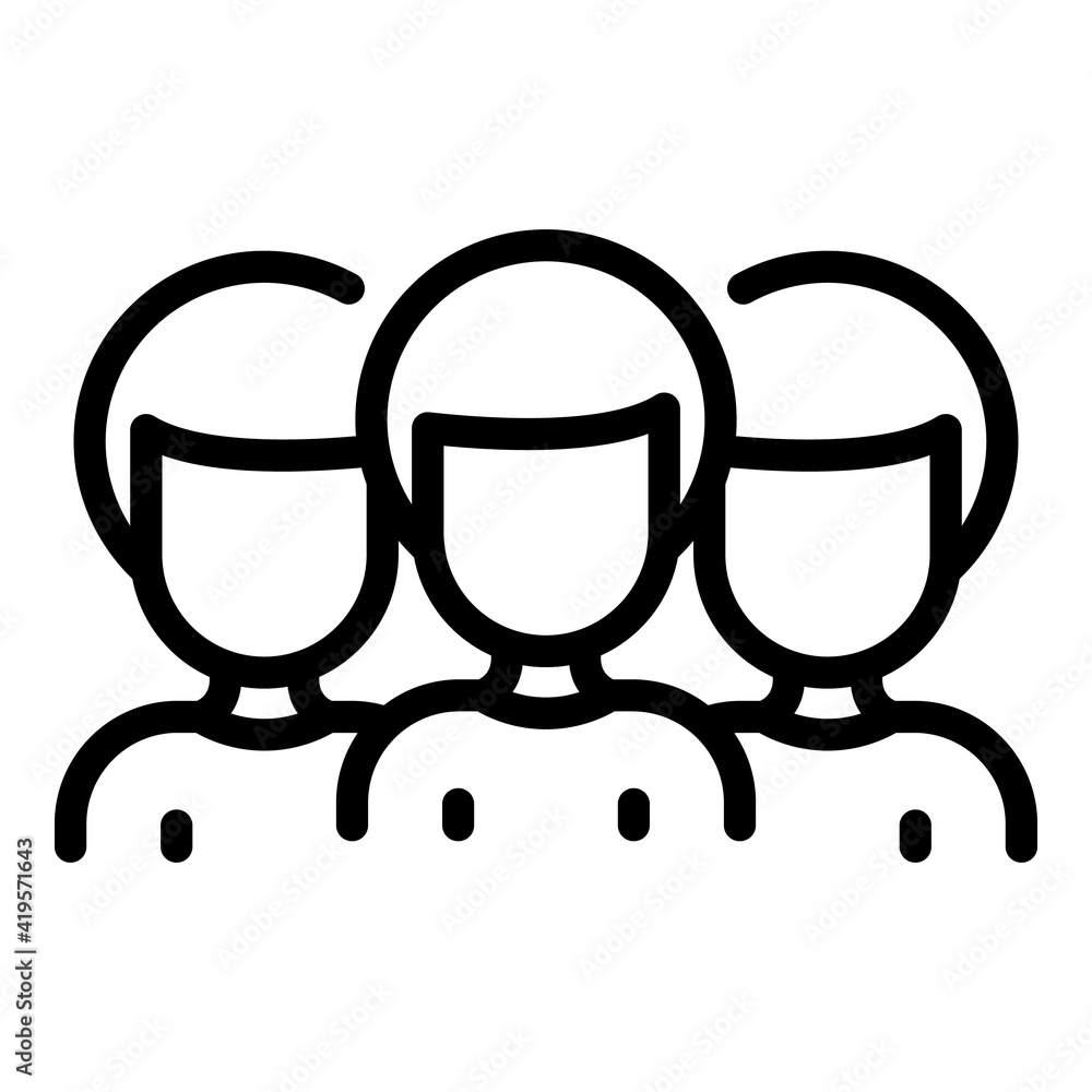 Poster public group target audience icon. outline public group target audience vector icon for web design i
