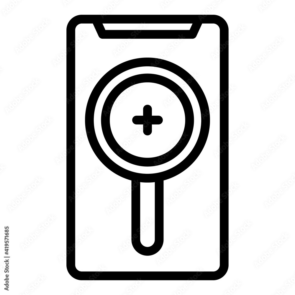 Poster search phone target audience icon. outline search phone target audience vector icon for web design i