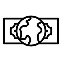 Global cash money transfer icon. Outline Global cash money transfer vector icon for web design isolated on white background