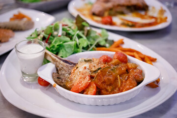 Grilled pork chop with Ratatouille.