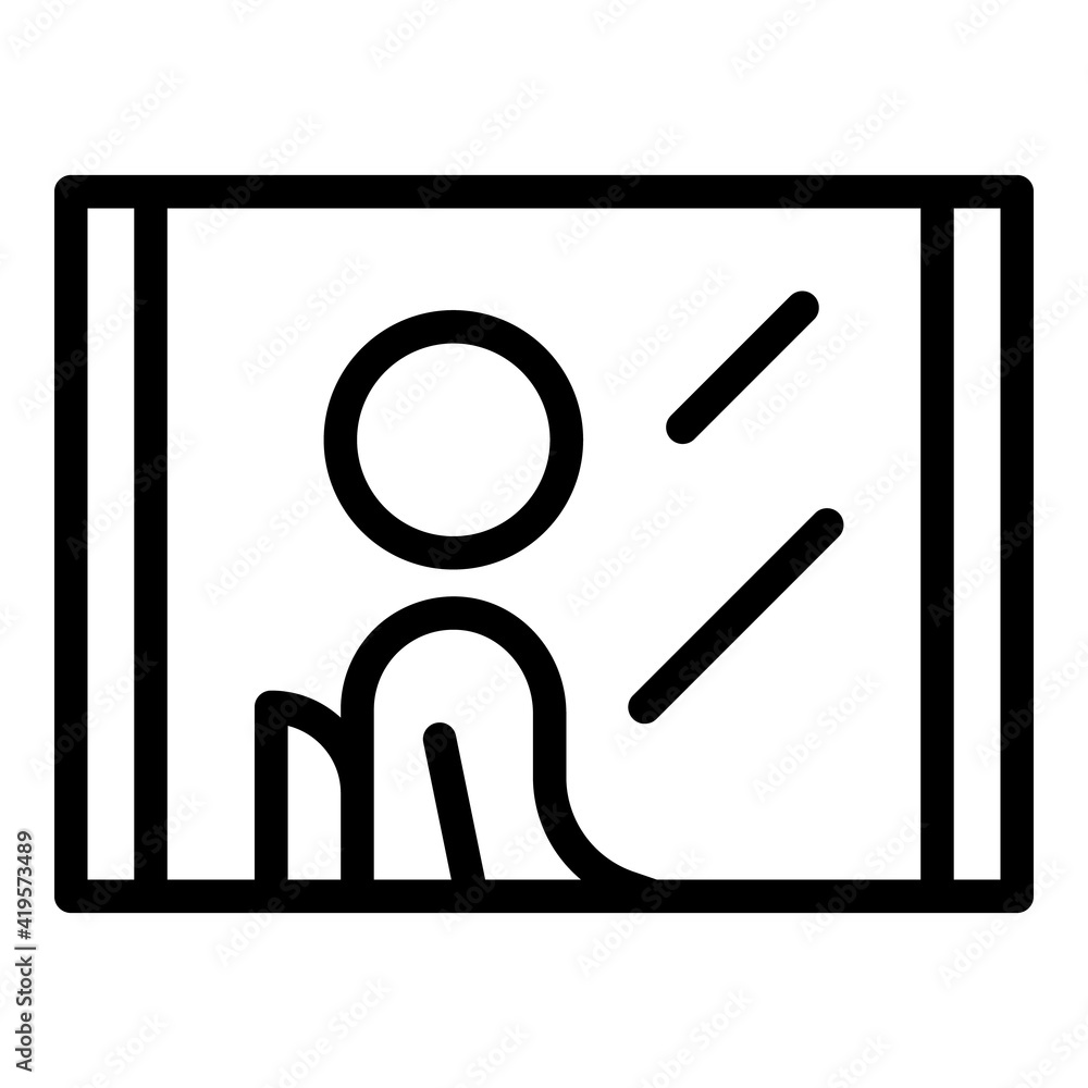 Poster window passenger icon. outline window passenger vector icon for web design isolated on white backgro