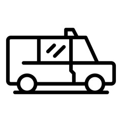 Airport service car icon. Outline airport service car vector icon for web design isolated on white background