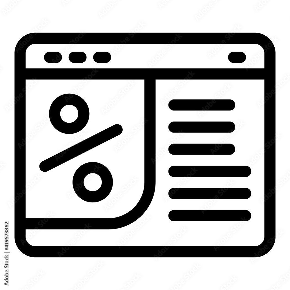 Aufkleber web online voucher icon. outline web online voucher vector icon for web design isolated on white bac