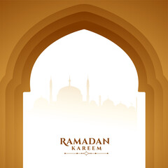 ramadan kareem wishes greeting with mosque door