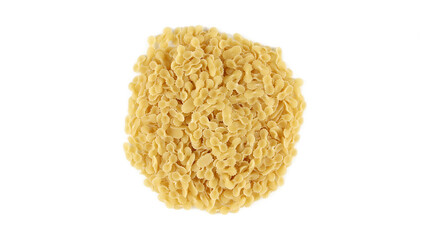 Pasta italiana farfalle  su fondo bianco