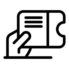 Gift voucher icon. Outline gift voucher vector icon for web design isolated on white background