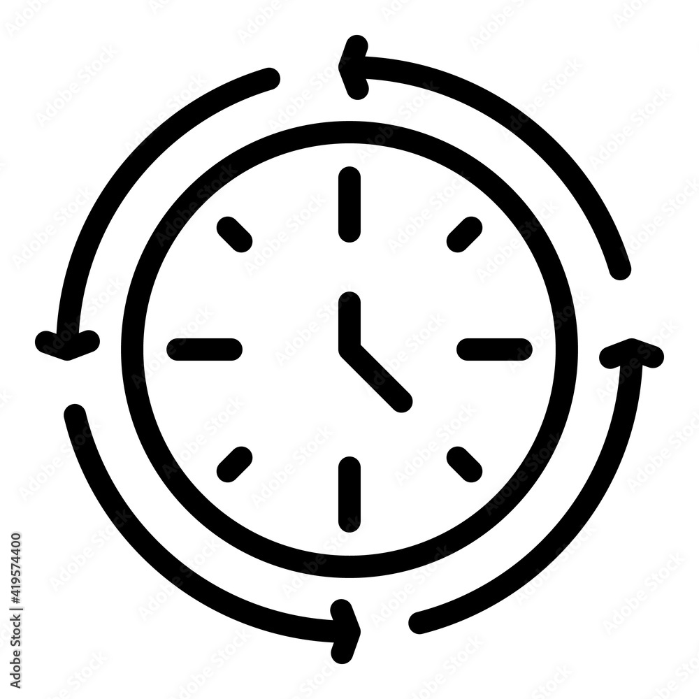 Aufkleber time management icon. outline time management vector icon for web design isolated on white backgroun