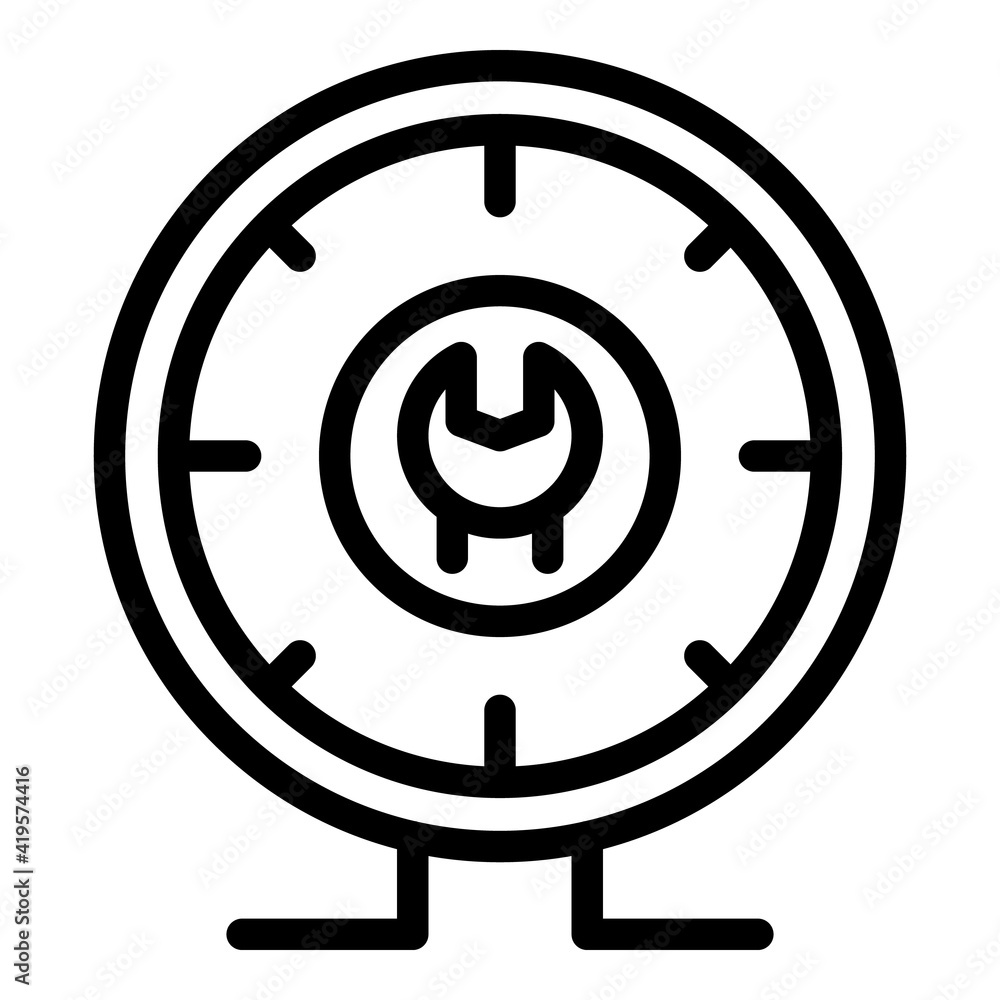 Poster service time management icon. outline service time management vector icon for web design isolated on