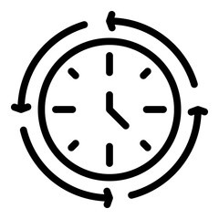 Time management icon. Outline Time management vector icon for web design isolated on white background