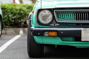 Fototapeta premium Headlight lamp vintage classic car