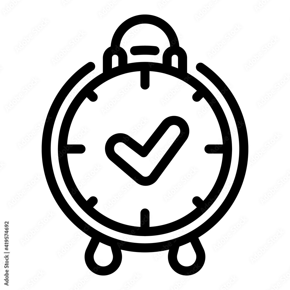 Poster alarm clock time management icon. outline alarm clock time management vector icon for web design iso