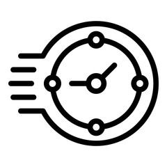 Fast time management icon. Outline Fast time management vector icon for web design isolated on white background