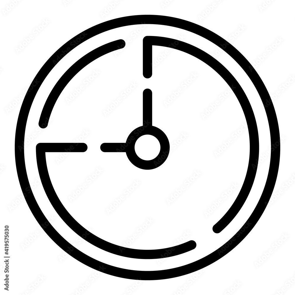 Poster start time management icon. outline start time management vector icon for web design isolated on whi