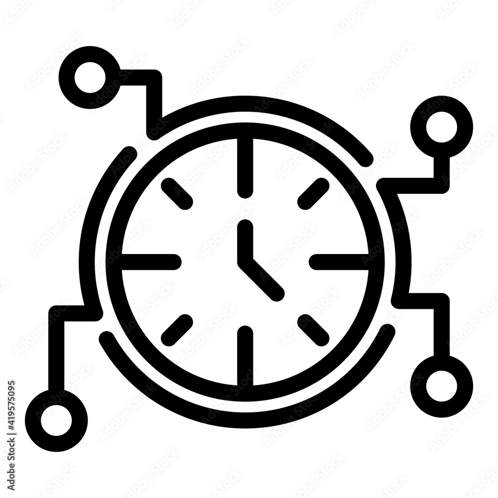 Poster digital alarm clock icon. outline digital alarm clock vector icon for web design isolated on white b