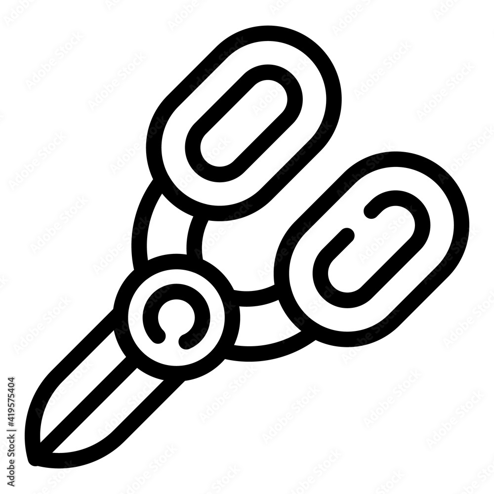 Poster knitting scissors icon. outline knitting scissors vector icon for web design isolated on white backg