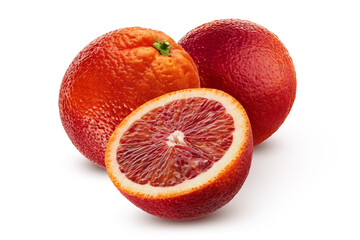 Citrus fruit. Sicilian orange fruit isolated on white background