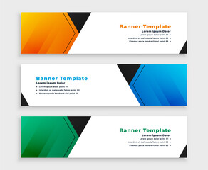Fototapeta premium web display wide banners in three colors