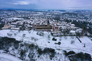 La ville de Talant sous la neige