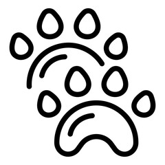 Dog paws icon. Outline dog paws vector icon for web design isolated on white background