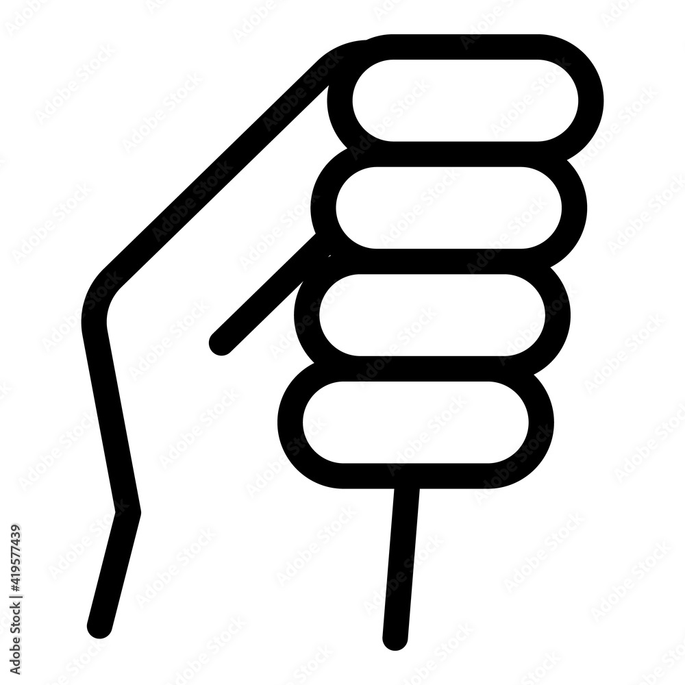 Poster hand gesture fist icon. outline hand gesture fist vector icon for web design isolated on white backg