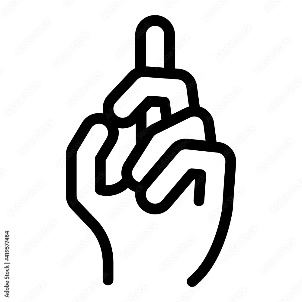 Poster hand gesture one finger icon. outline hand gesture one finger vector icon for web design isolated on