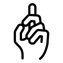 Hand gesture one finger icon. Outline Hand gesture one finger vector icon for web design isolated on white background