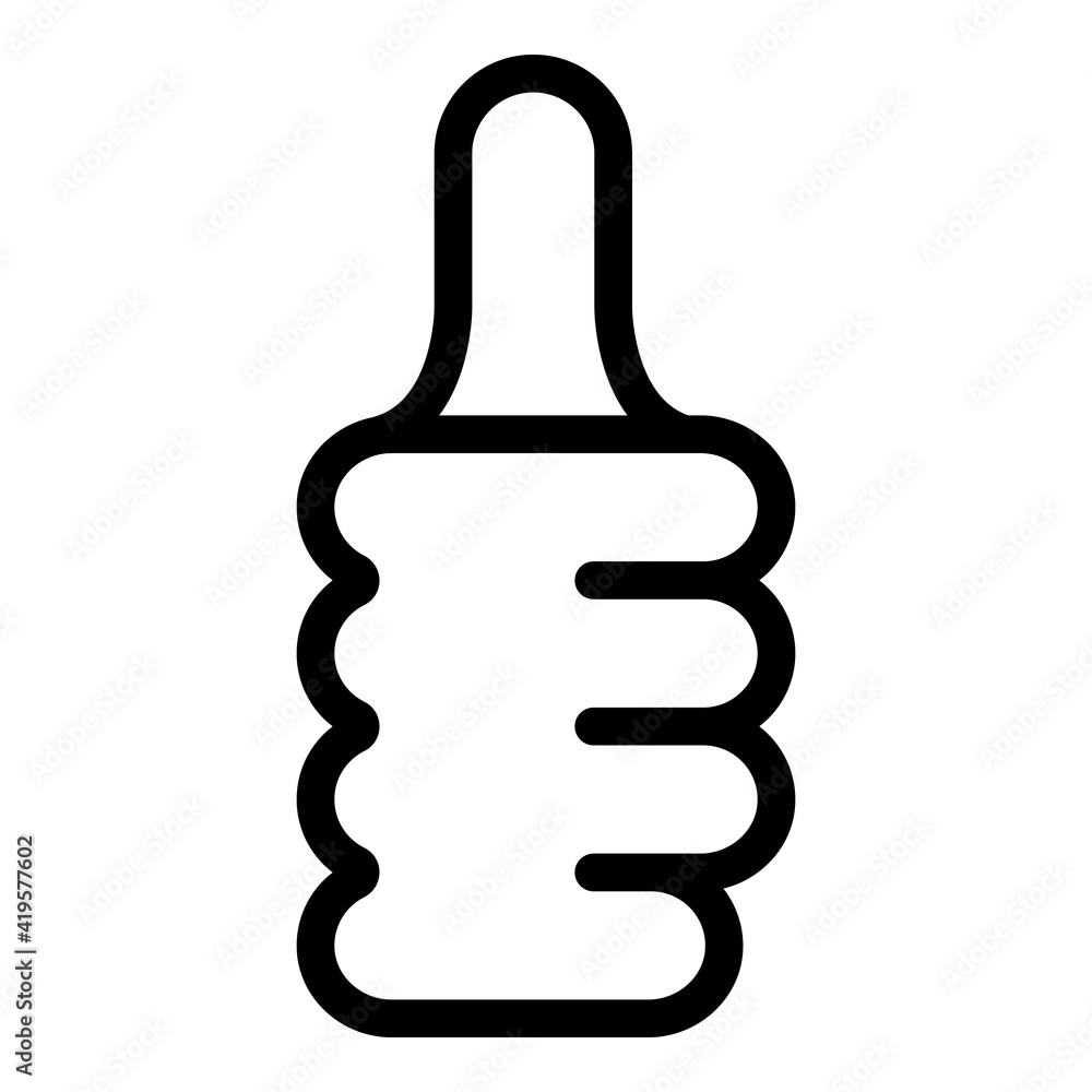 Aufkleber hand gesture thumb up icon. outline hand gesture thumb up vector icon for web design isolated on whi