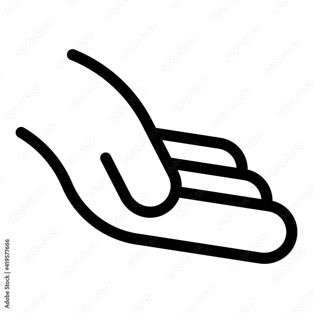 Aufkleber hand gesture palm icon. outline hand gesture palm vector icon for web design isolated on white backg