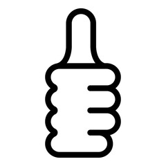 Hand gesture thumb up icon. Outline Hand gesture thumb up vector icon for web design isolated on white background