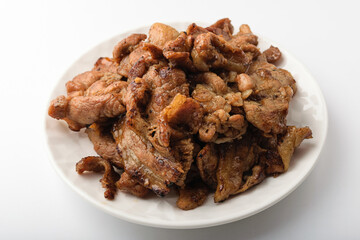 Pork bulgogi on white background