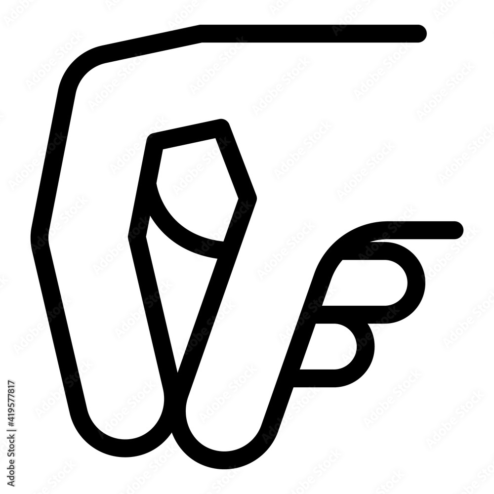 Poster hand gesture small icon. outline hand gesture small vector icon for web design isolated on white bac