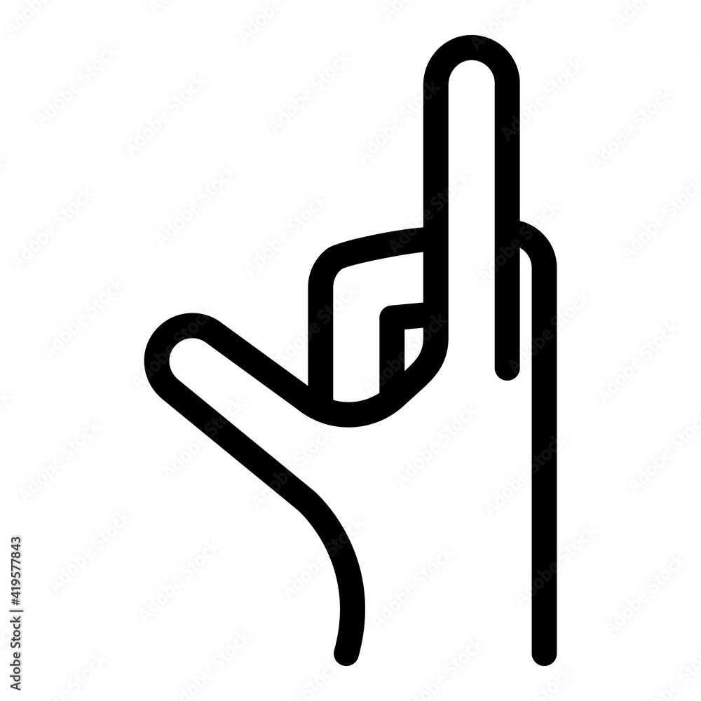 Poster hand gesture show icon. outline hand gesture show vector icon for web design isolated on white backg