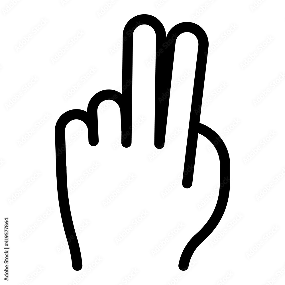 Poster hand gesture two fingers icon. outline hand gesture two fingers vector icon for web design isolated 