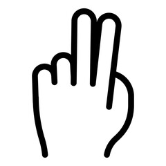 Hand gesture two fingers icon. Outline Hand gesture two fingers vector icon for web design isolated on white background