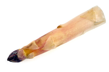 Asperge blanche en gros plan sur fond blanc