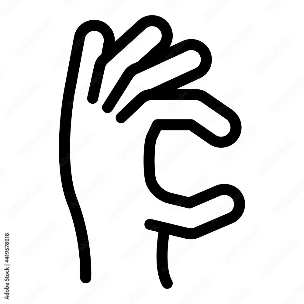 Poster hand gesture scary icon. outline hand gesture scary vector icon for web design isolated on white bac