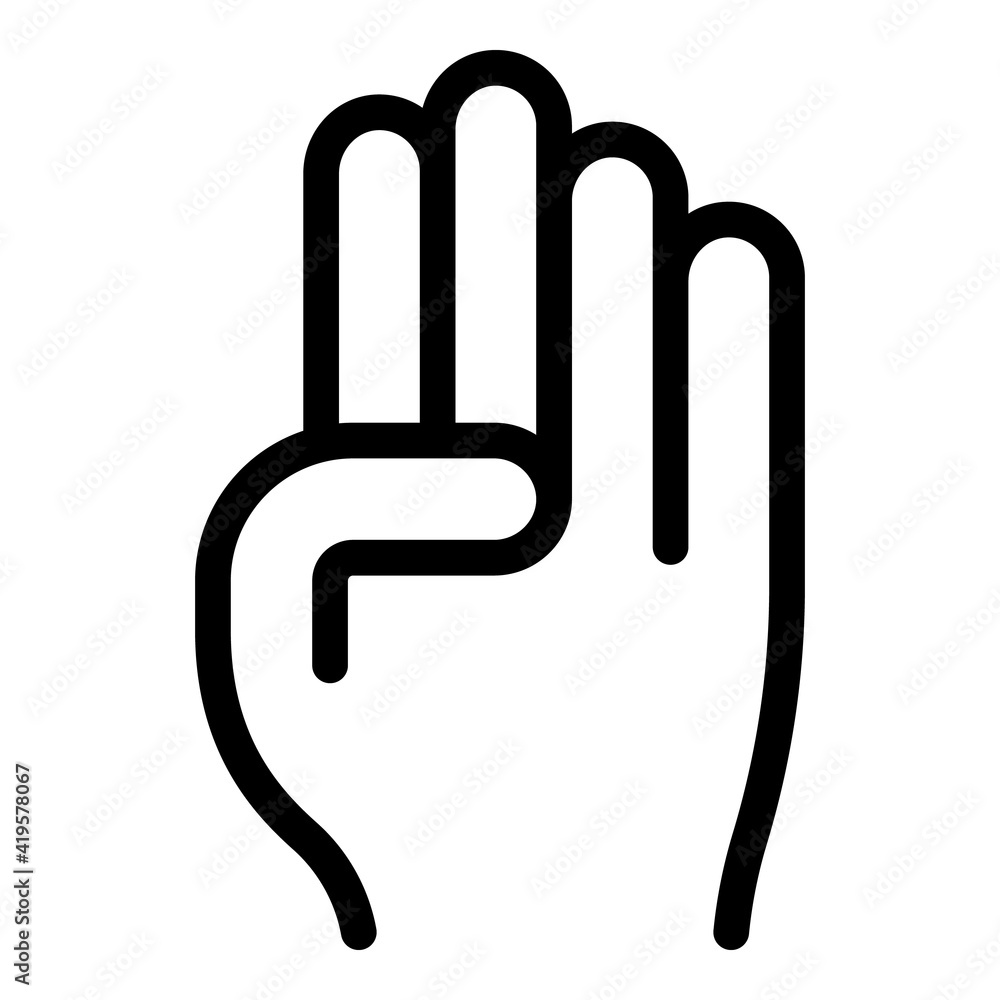 Poster hand gesture icon. outline hand gesture vector icon for web design isolated on white background
