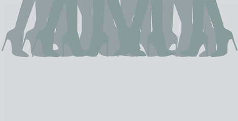 vector with female legs in shoes. flat image of female feet in high-heeled shoes