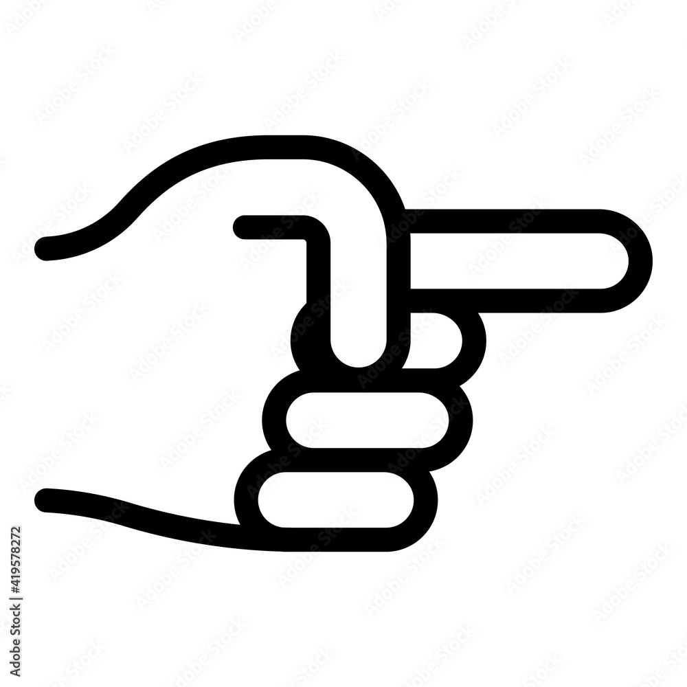 Poster hand gesture way direction icon. outline hand gesture way direction vector icon for web design isola