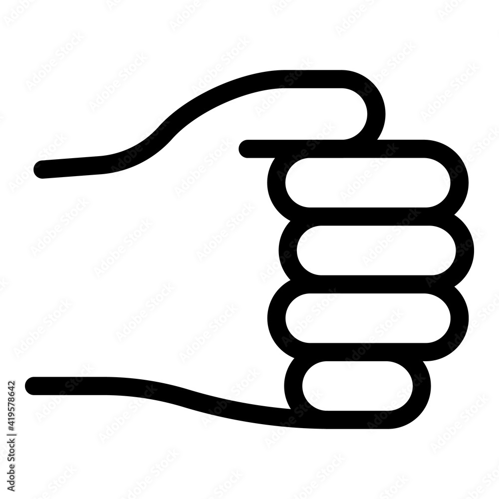 Aufkleber hand gesture fist palm icon. outline hand gesture fist palm vector icon for web design isolated on w