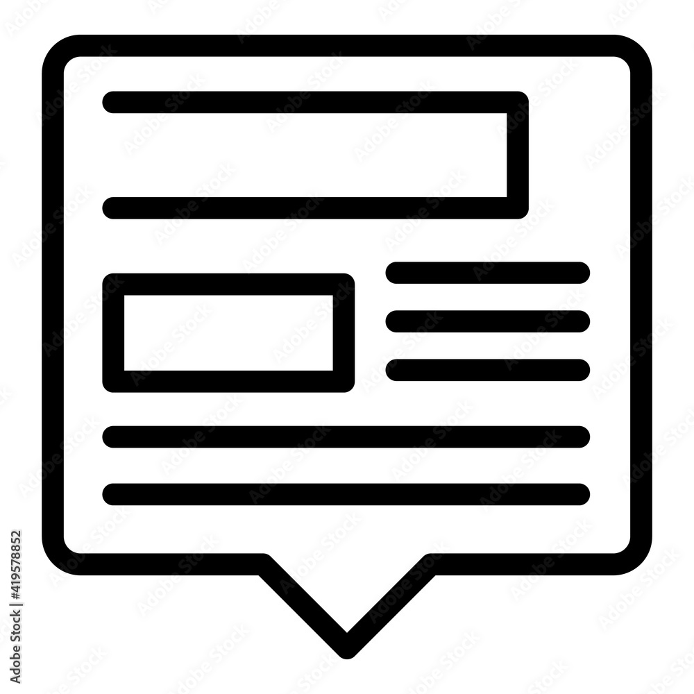 Poster chat interface icon. outline chat interface vector icon for web design isolated on white background