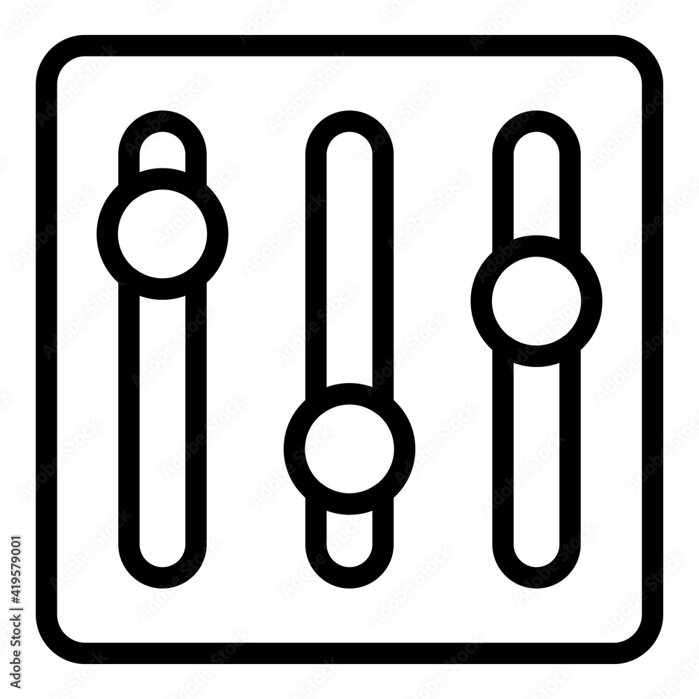 Poster equalizer interface icon. outline equalizer interface vector icon for web design isolated on white b